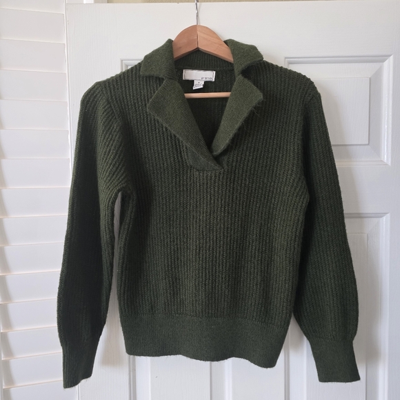 By Design Sweaters - By Design Polo Knit Sweater S Green